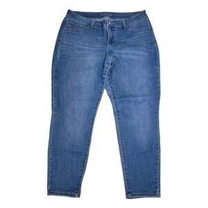 Maurices Skinny Jeans Womens L-S Blue Excellent Stretch Mid Rise Denim